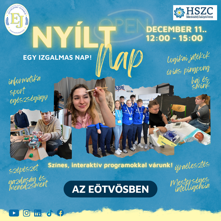 Nyílt nap 2024. december 11-én 12:00-15:00