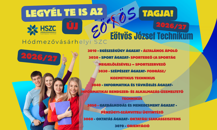 A 2026/2027-es tanévre az alábbi képzéseket hirdettük meg