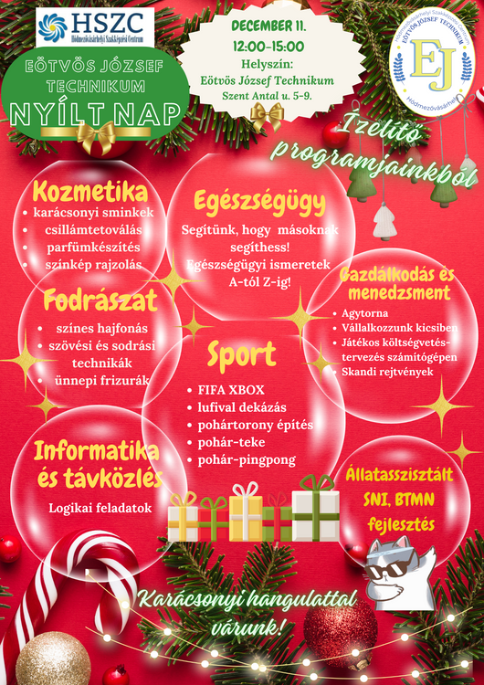 Nyílt nap 2023. 12. 11. 12:00