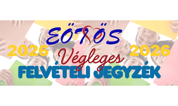 Végleges felvételi jegyzék 2026/2027-es tanévre