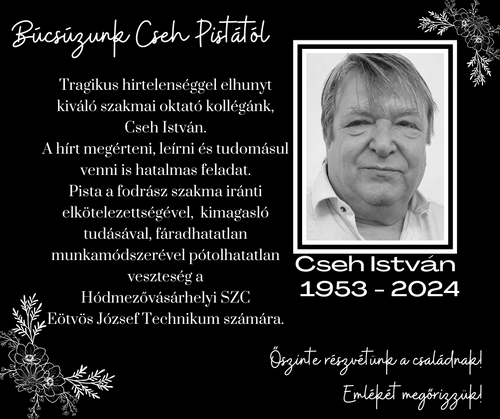 Búcsúzunk Cseh Pista kollégánktól