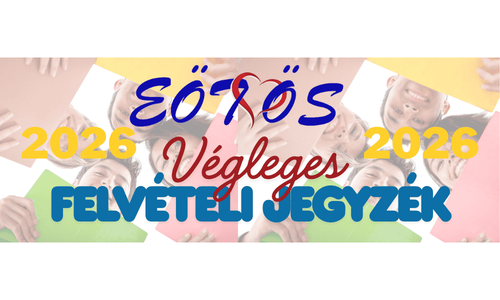 Végleges felvételi jegyzék 2026/2027-es tanévre